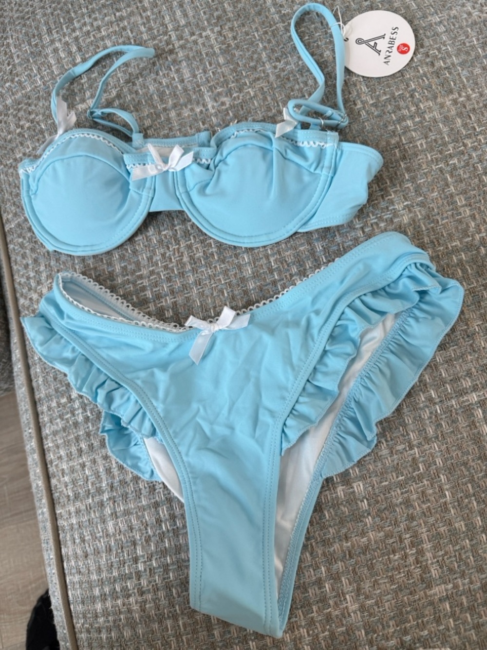 Light Blue Ruffle Bikini Set by - Picture 3 of 8
